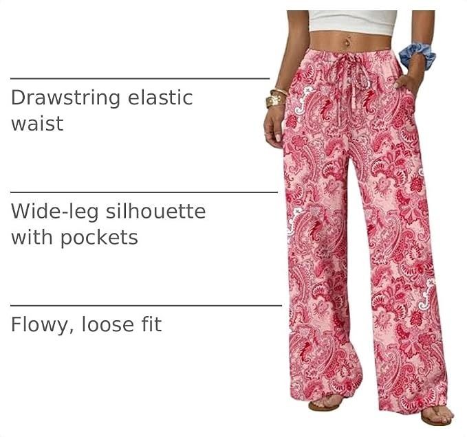 Wide-Leg Paisley Print Pants image 6